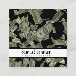Cartão De Visita Quadrado Gerenciamento de Riqueza do Contador do Planejador