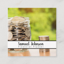 Cartão De Visita Quadrado Gerenciamento de Riqueza do Contador do Planejador