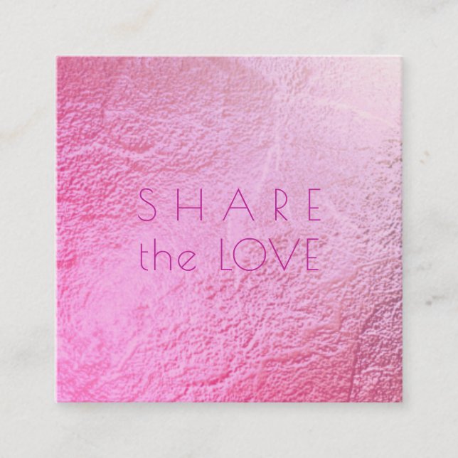 Cartão De Visita Quadrado Glam PixDezines Compartilham o Ombre Iridescente d (Frente)