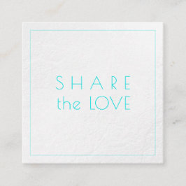 Cartão De Visita Quadrado Glam PixDezines Compartilham Platinum+Aqua com Amo