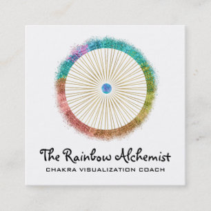 Cartão De Visita Quadrado *~* Glitter Boho Dourado Geometria Sagrada Chakra