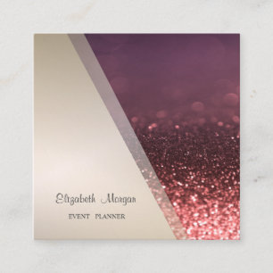 Cartão De Visita Quadrado Glitter Geométrico Moderno Bokeh