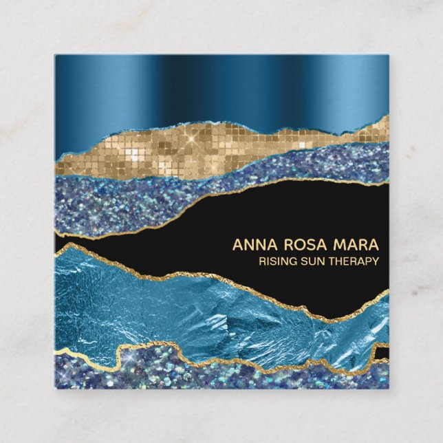 Cartão De Visita Quadrado *~* Goma-Lábio Goma-Lábio Grelha Dourada Glitter P (Frente)