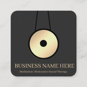 Cartão De Visita Quadrado Gong de Terapia de Banho de Som Profissional Moder
