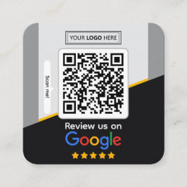 Cartão De Visita Quadrado Google Reviews | Business Review Link QR Code