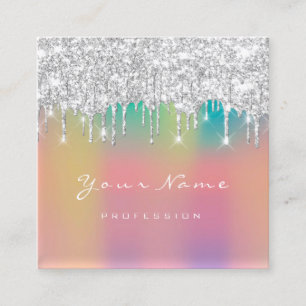 Cartão De Visita Quadrado Gotejamentos profissionais Ombre das pestanas do