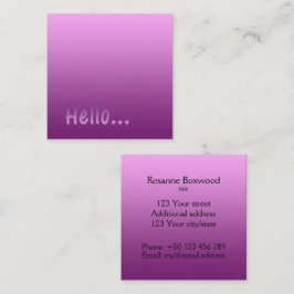 Cartão De Visita Quadrado Gradação Cor Rosa Alarme com Texto Personalizado