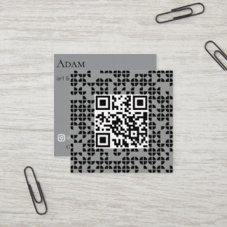 Cartão De Visita Quadrado grade de fita abstrata personalizada moderna