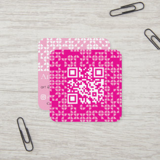 Cartão De Visita Quadrado grade de fita abstrata personalizada moderna