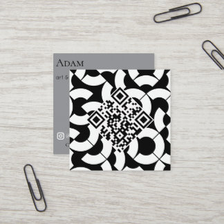 Cartão De Visita Quadrado grade de fita abstrata personalizada moderna