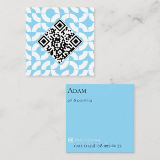 Cartão De Visita Quadrado grade de fita abstrata personalizada moderna