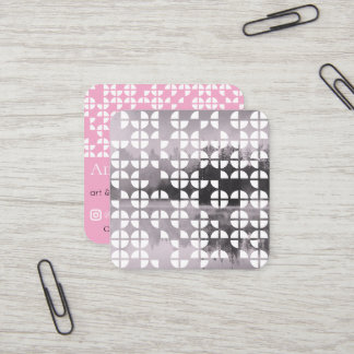 Cartão De Visita Quadrado grade de fita abstrata personalizada moderna