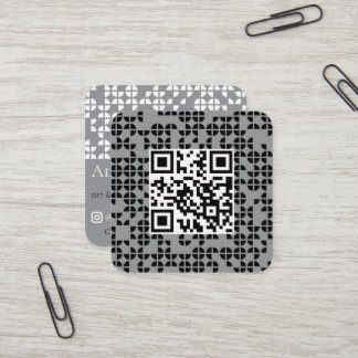 Cartão De Visita Quadrado grade de fita abstrata personalizada moderna