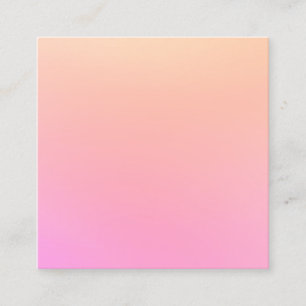 Cartão De Visita Quadrado Gradiente de pêssego e rosa