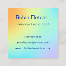 Cartão De Visita Quadrado Gradiente Único do Arco-Íris Pastel