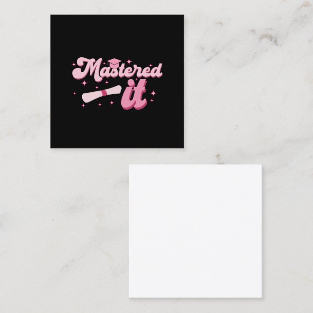 Cartão De Visita Quadrado Graduação MBA de Mestrados de Ti Mastered (Frente/Verso)