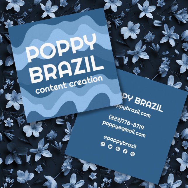 Cartão De Visita Quadrado GRANDE NEGRITO RETRO Curva Listras onduladas Legal (Criador carregado)