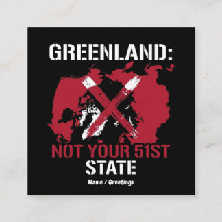 Cartão De Visita Quadrado Greenland Sovereignty Not Your 51st State Arctic 