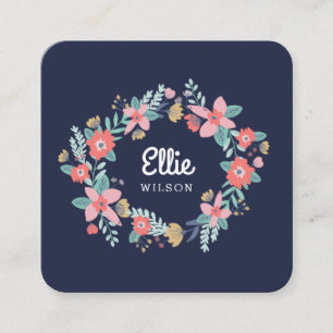 Cartão De Visita Quadrado Grinalda do jardim