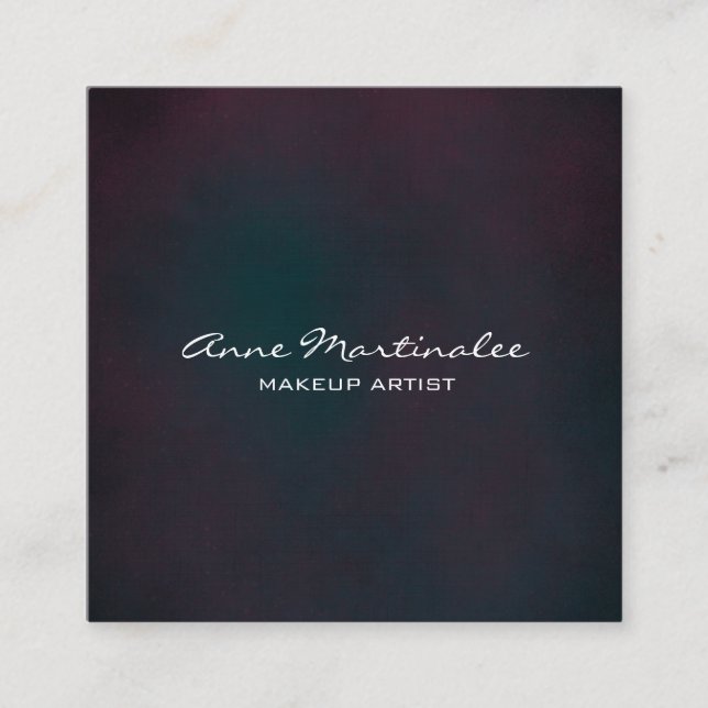 Cartão De Visita Quadrado Grunge Abstrato púrpura e azul (Frente)