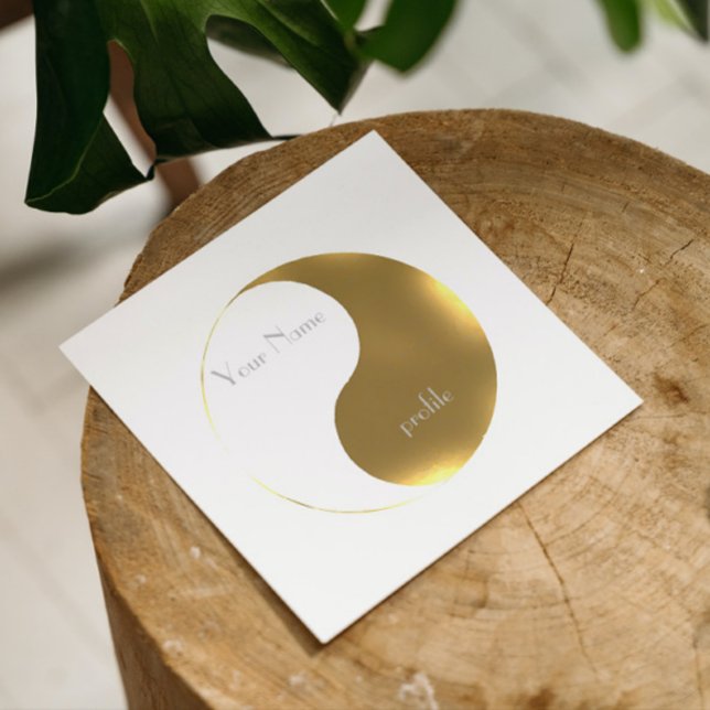 Cartão De Visita Quadrado Grunir yang ouro &branco (Criador carregado)