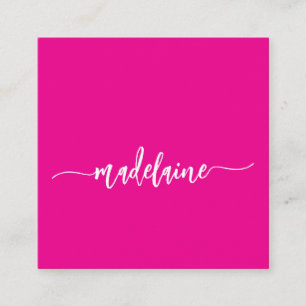 Cartão De Visita Quadrado Grupo de Código QR Pink Pessoal Elegante