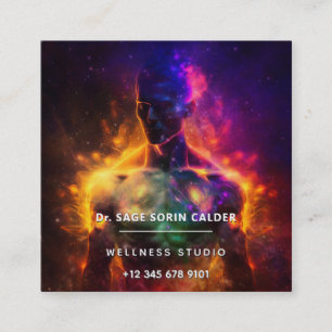 Cartão De Visita Quadrado Guardião da Paz   Ser Humano Luminoso