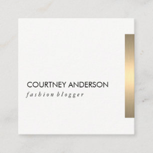 Cartão De Visita Quadrado Guarnição metálica Dourado