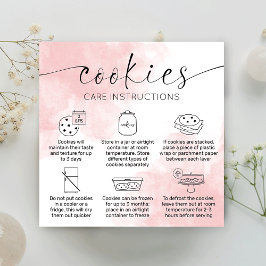 Cartão De Visita Quadrado Guia de Cuidados de Biscoitos Panificação Obrigado