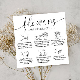Cartão De Visita Quadrado Guia Minimalista de Buquê Florist Obrigado