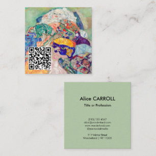 Cartão De Visita Quadrado Gustav Klimt - Bebê / Berço - Código QR