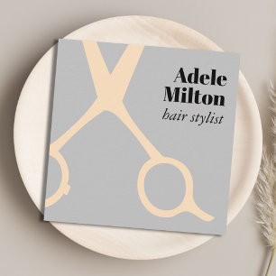 Cartão De Visita Quadrado Hairstylist mínima para a Rosa Elegante