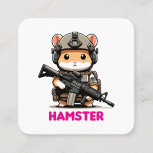 Cartão De Visita Quadrado Hamster Tático
