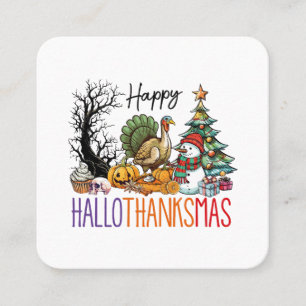 Cartão De Visita Quadrado Happy Hallothanksmas Clipart
