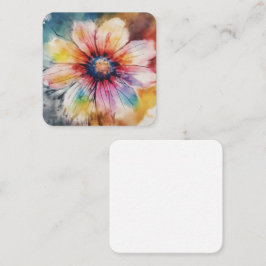 Cartão De Visita Quadrado Harmonia Floral em Pastel Colors