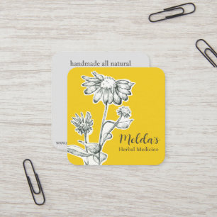 Cartão De Visita Quadrado Herb Business Echinacea Coneflower Plant Personali