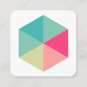 Cartão De Visita Quadrado Hexágono 02 da cor