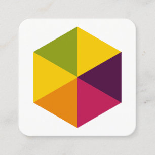 Cartão De Visita Quadrado Hexágono a cores 01