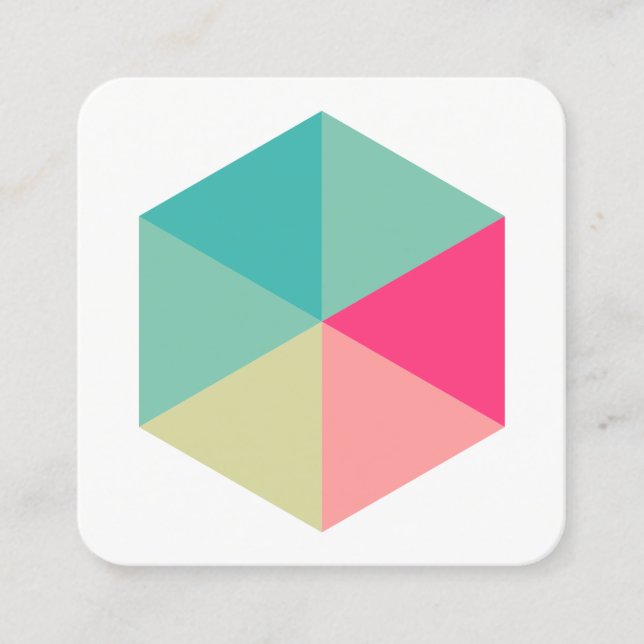 Cartão De Visita Quadrado Hexágono a cores 02 (Frente)