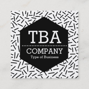 Cartão De Visita Quadrado Hexágono Negro - Abstrato 300117