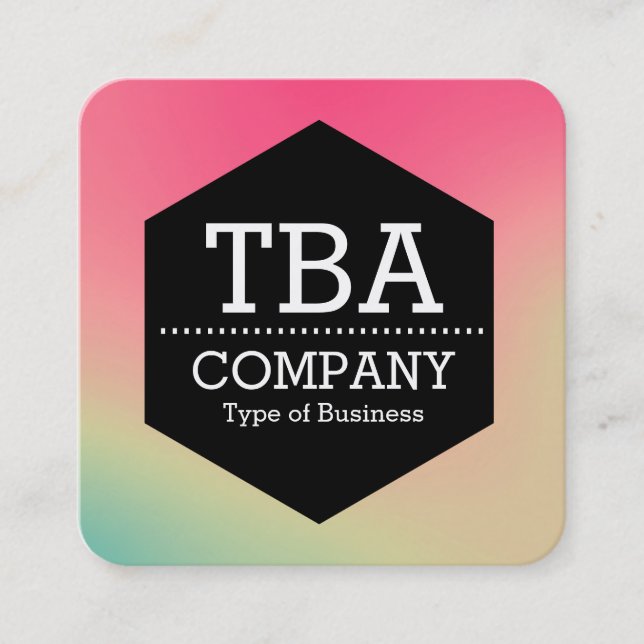 Cartão De Visita Quadrado Hexágono Preto - Carro Comercial Quadrado de Gradi (Frente)