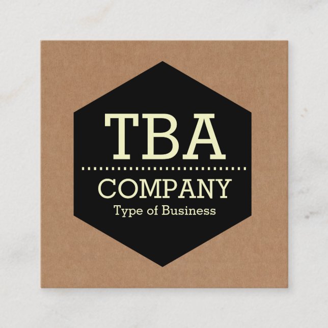 Cartão De Visita Quadrado Hexágono Preto - Cartolina (Frente)