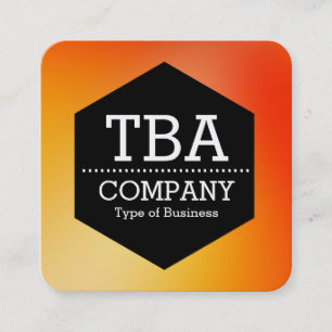 Cartão De Visita Quadrado Hexágono Preto - Gradiente Suave