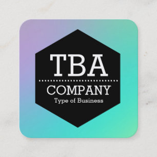 Cartão De Visita Quadrado Hexágono Preto - Gradiente Suave
