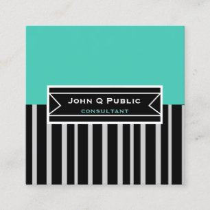 Cartão De Visita Quadrado hic moderno negrito preto faixas personalizadas de