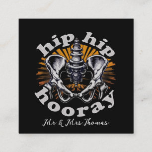 Cartão De Visita Quadrado Hip Hip Hooray Engraçado Cirurgia De Substituição 