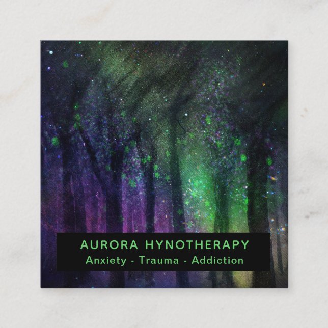 Cartão De Visita Quadrado *~* Hipnoterapia Hipoestesia Terapêutica de Aconse (Frente)