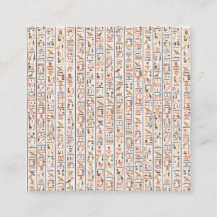 Cartão De Visita Quadrado histórico do padrão antigo de hieróglifos egypt