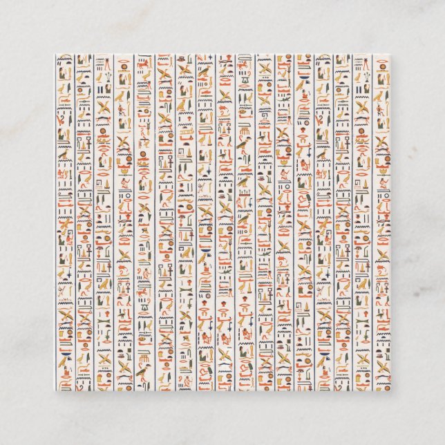 Cartão De Visita Quadrado histórico do padrão antigo de hieróglifos egypt (Frente)