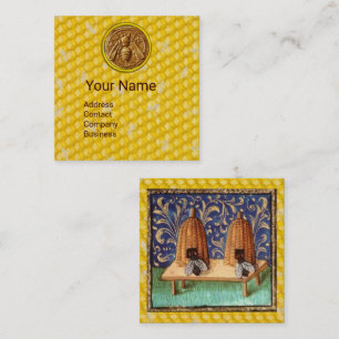 CARTÃO DE VISITA QUADRADO HIV DA ABELHA DO MEL, APICULTURA, APICULTOR,